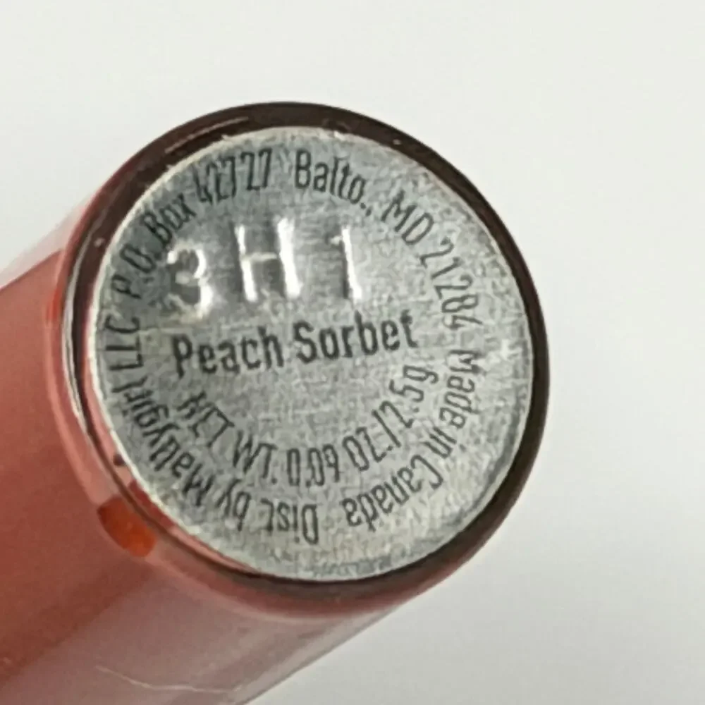 Mally High Shine Liquid Lipstick Lip Gloss Peach Sorbet Travel .09 oz 2.5g New